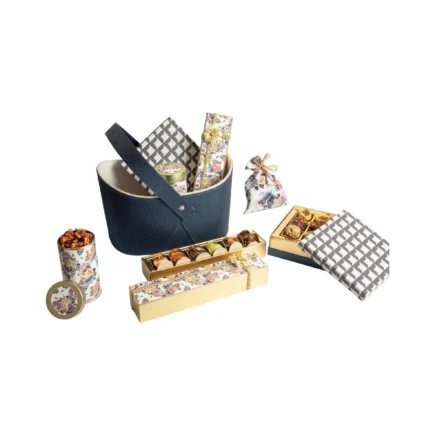 Leather Basket  ( Blue )
