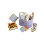 Leather Basket  ( Lavender )